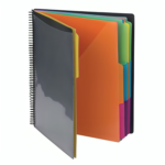 Smead Project Organizer, 24 Pockets, Grey with Assorted Bright Tabs
